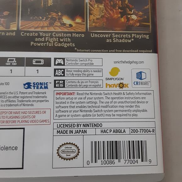 Sonic Forces Nintendo Switch Game W/Case Sega - Picture 7 of 7